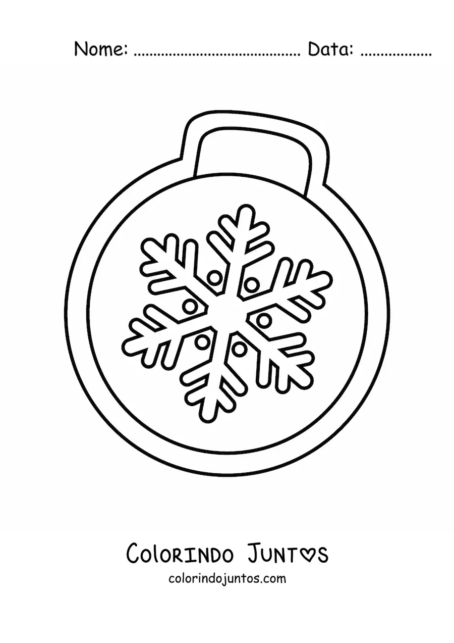 Desenho para colorir de biscoito em forma de bola de Natal