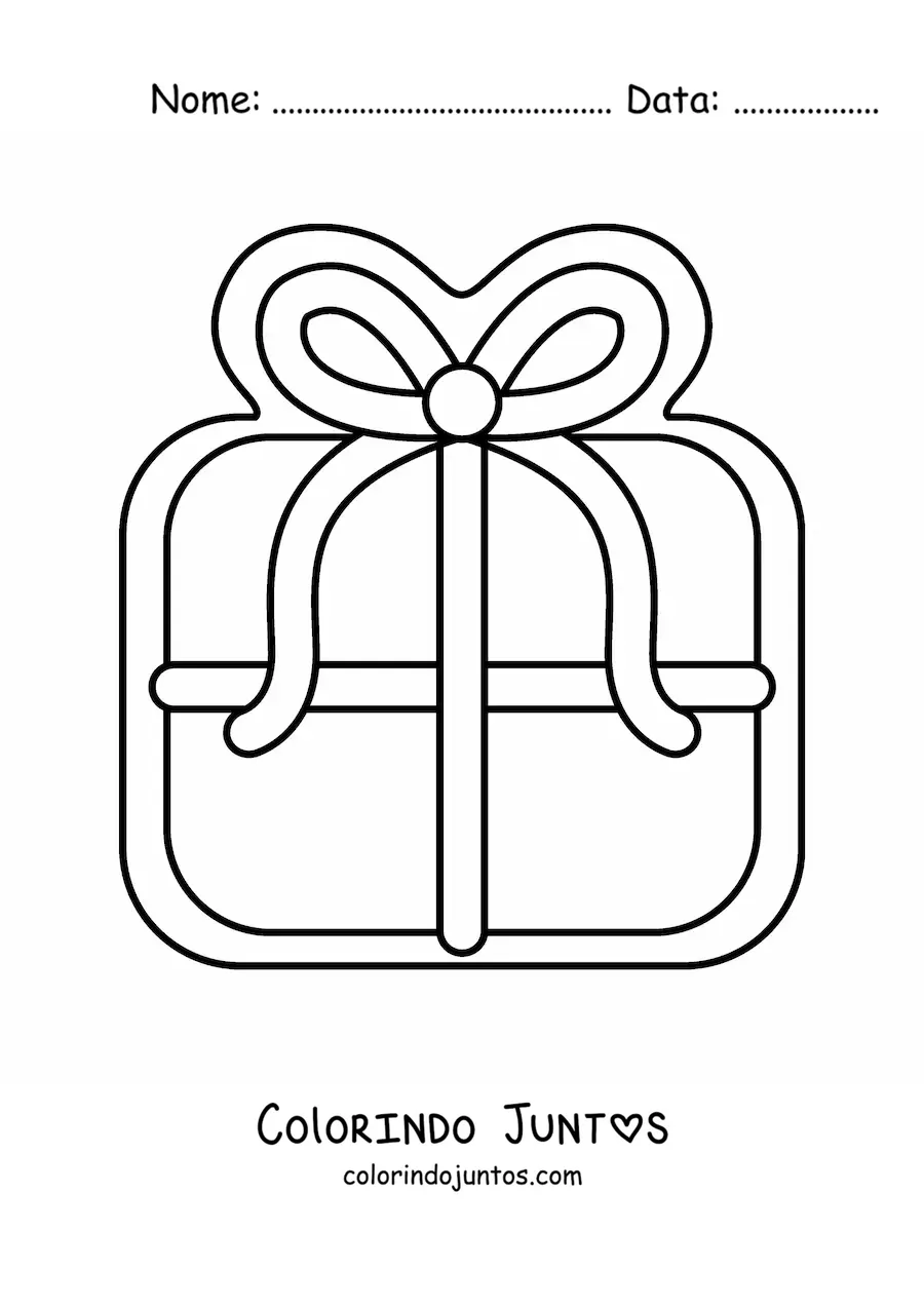 Desenho para colorir de biscoito em forma de presente de Natal