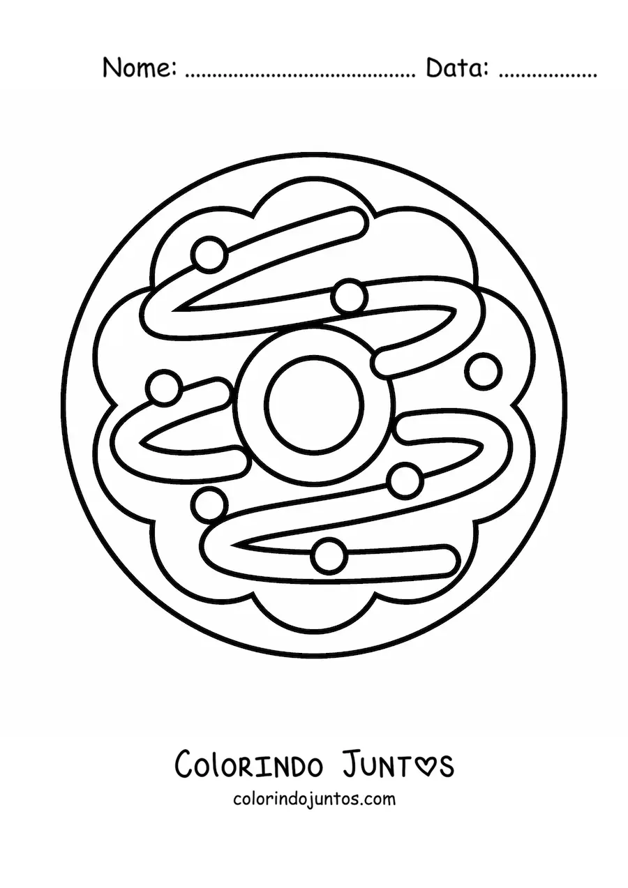 Desenho para colorir de biscoito em forma de guirlanda de Natal