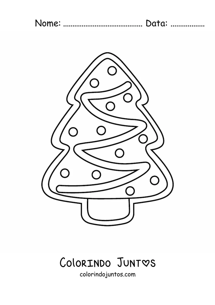 Desenho para colorir de biscoito em forma de arvore de Natal