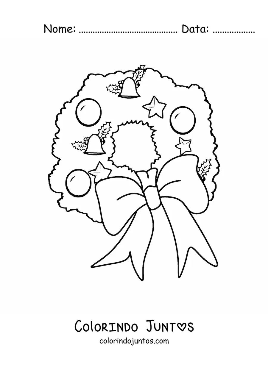 Desenho para colorir de guirlanda de Natal grande