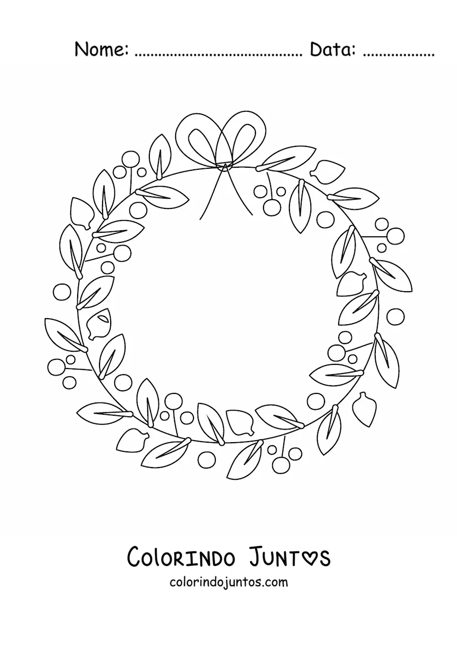 Desenho para colorir de guirlanda de Natal simples