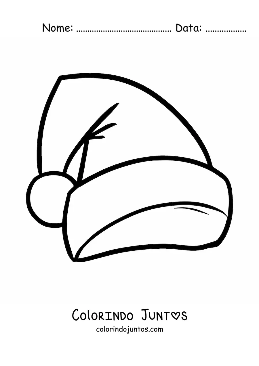 Desenho para colorir de gorro do Papai Noel