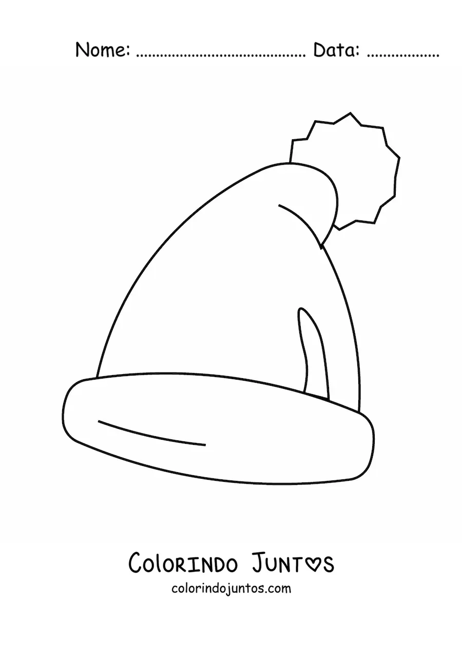 Desenho para colorir de gorro do Papai Noel