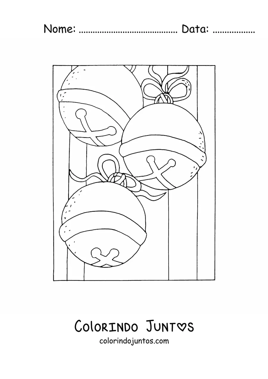 Desenho para colorir de guizos de Natal