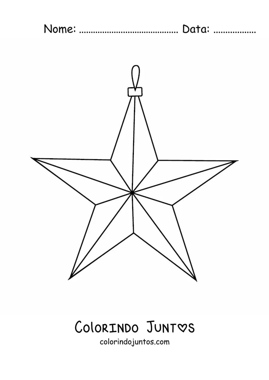 Desenho para colorir de estrela de Natal