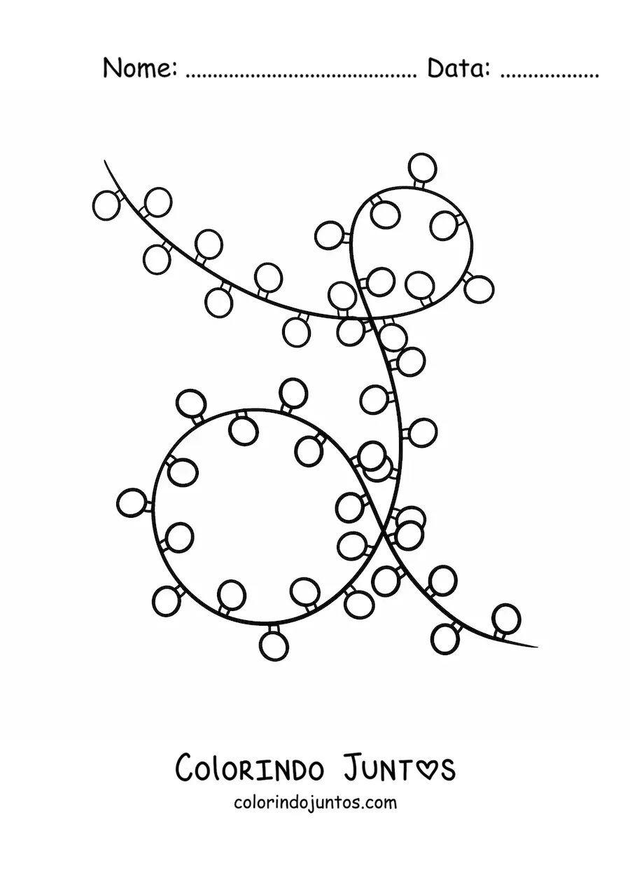 Desenho para colorir de luzes de Natal