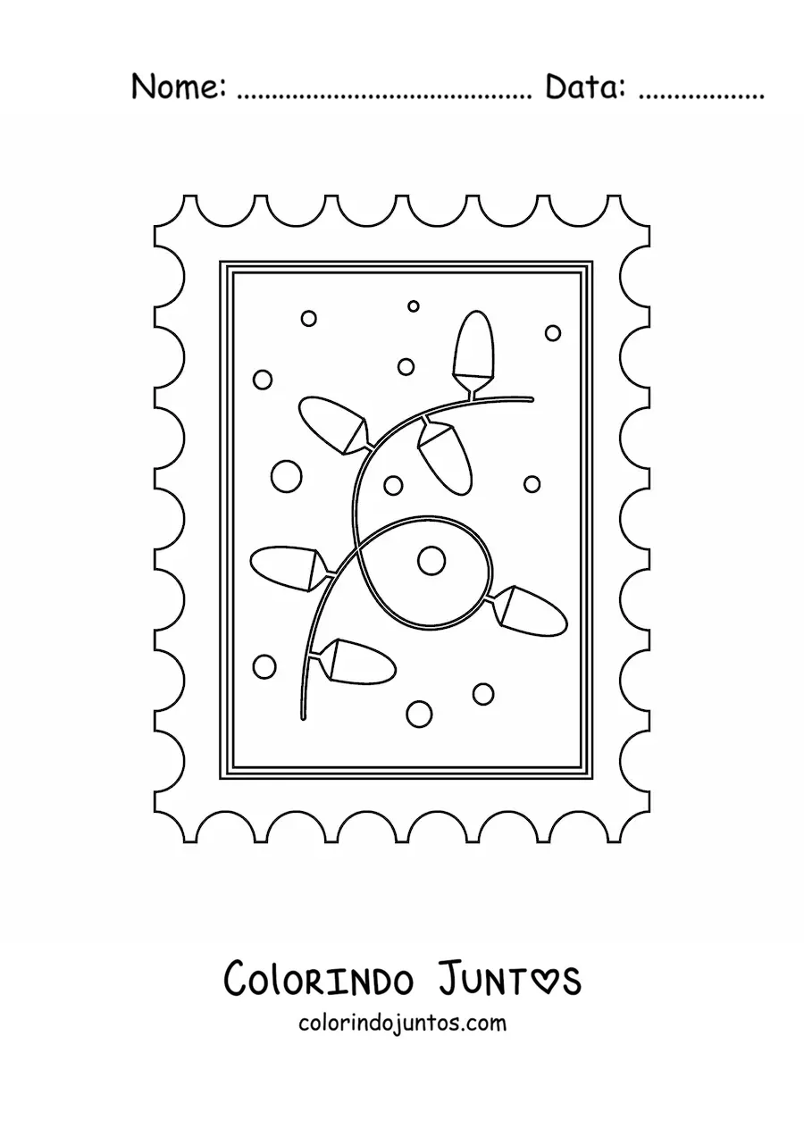 Desenho para colorir de luzes de Natal