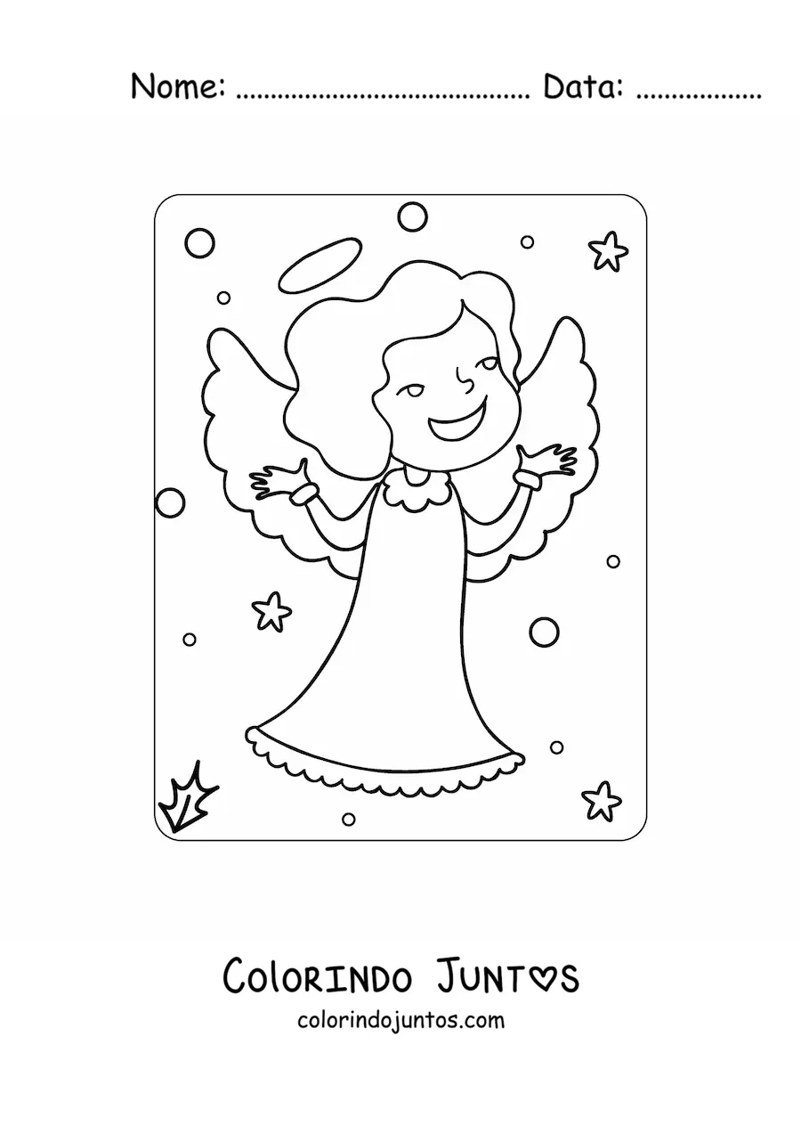 Desenho para colorir de anjo de Natal