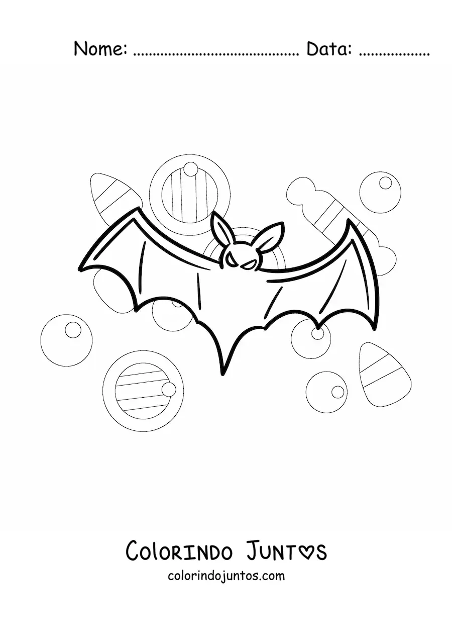 Desenho para colorir de morcego simples de Halloween