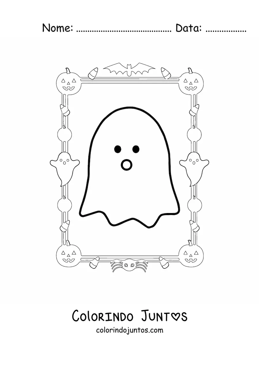 Desenho para colorir de fantasma simples grande