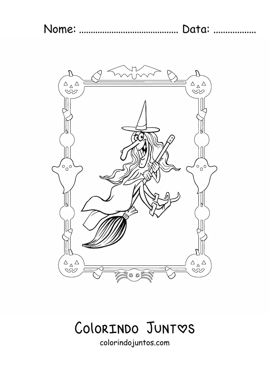 Desenho para colorir de fantasia de bruxa malvada