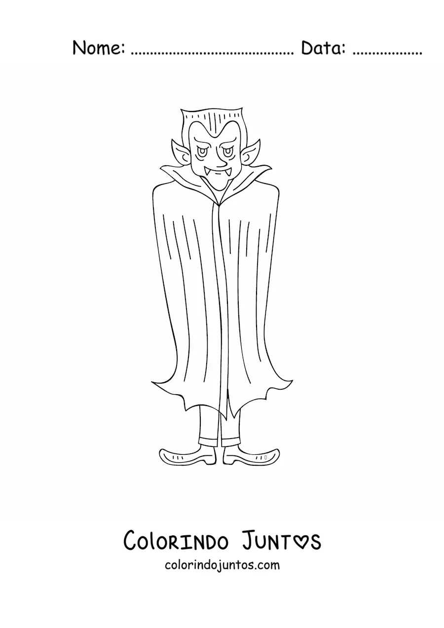 Desenho para colorir de conde Drácula animado