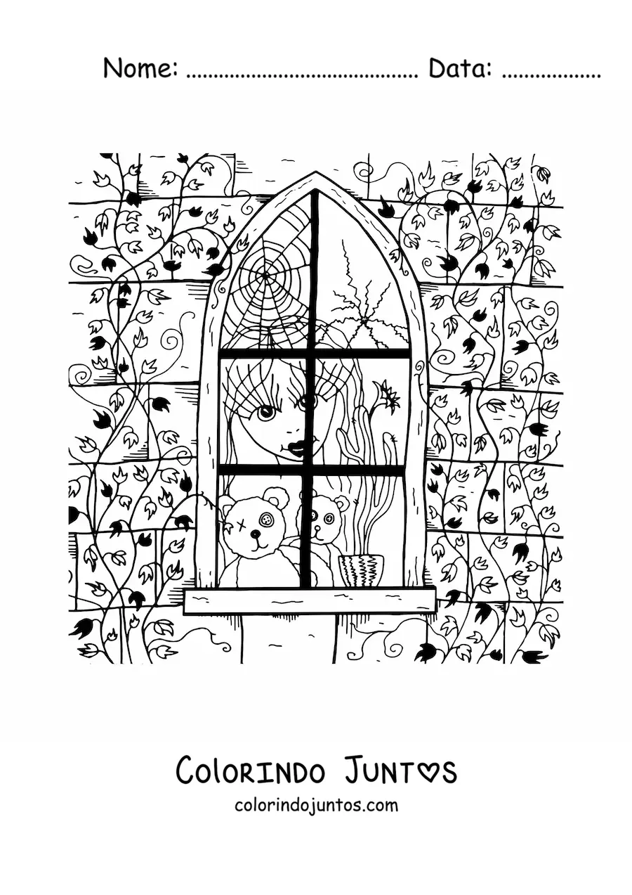 Desenho para colorir de fantasma de terror