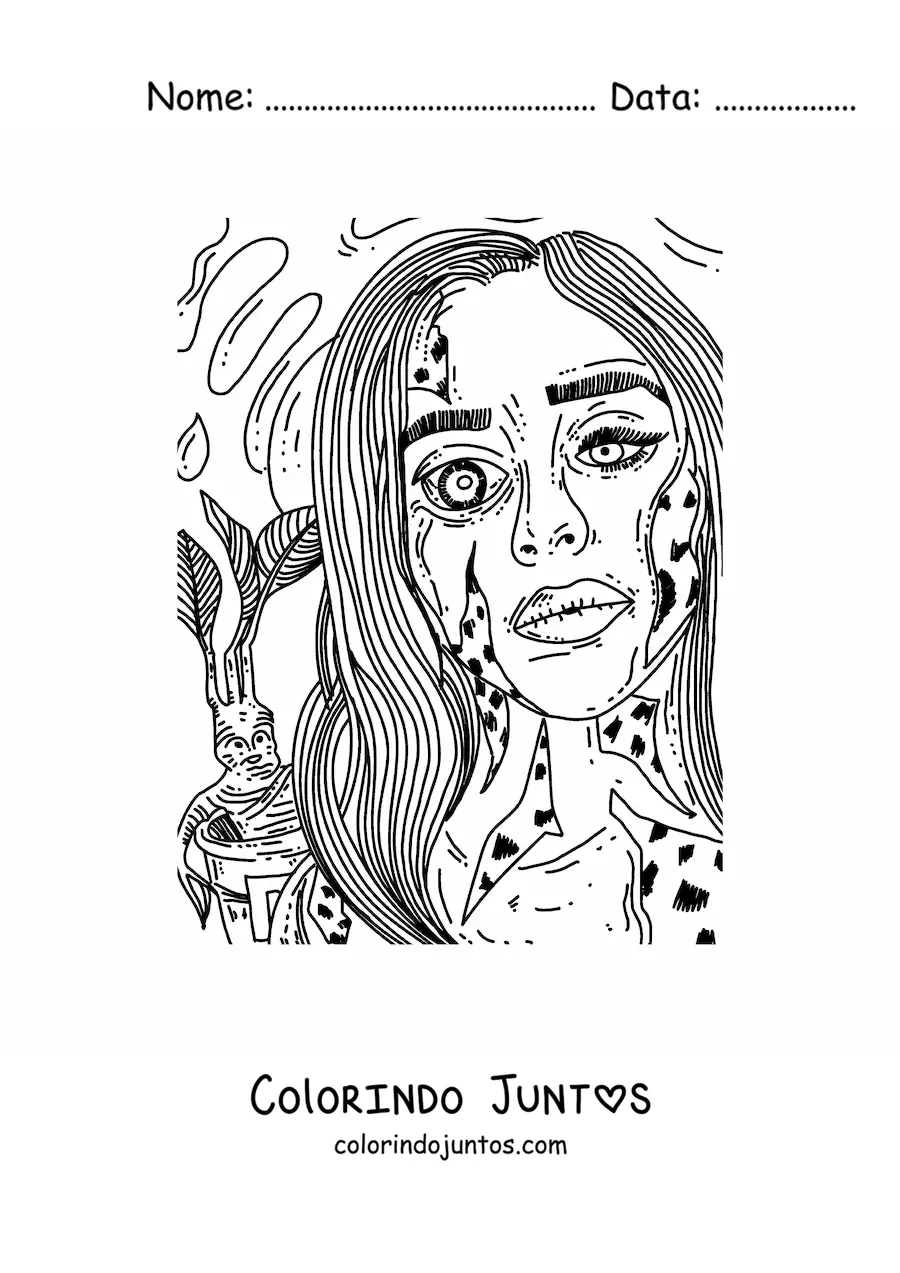 Desenho para colorir de boneca de terror extremo