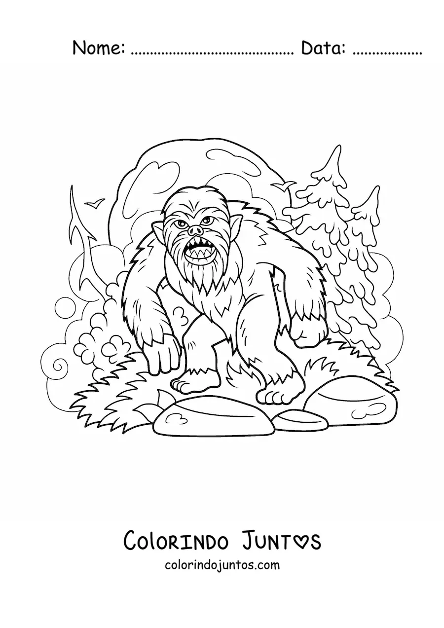 Desenho para colorir de Pé-grande no Halloween