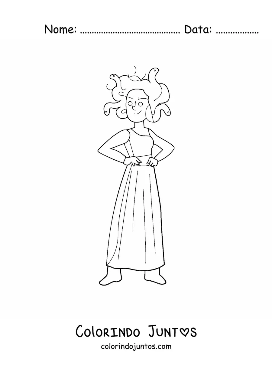 Desenho para colorir de medusa animada