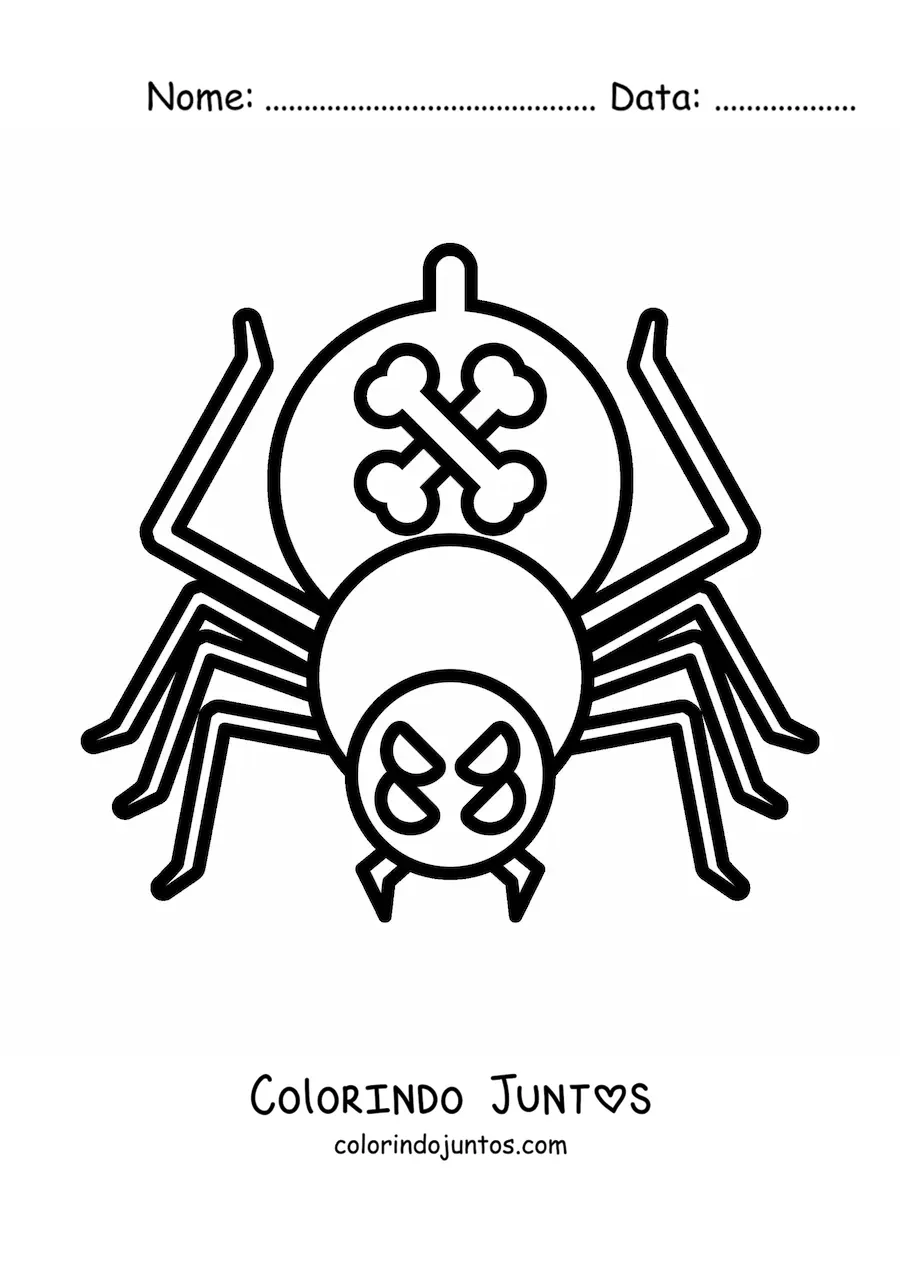 Desenho para colorir de aranha animada de Halloween