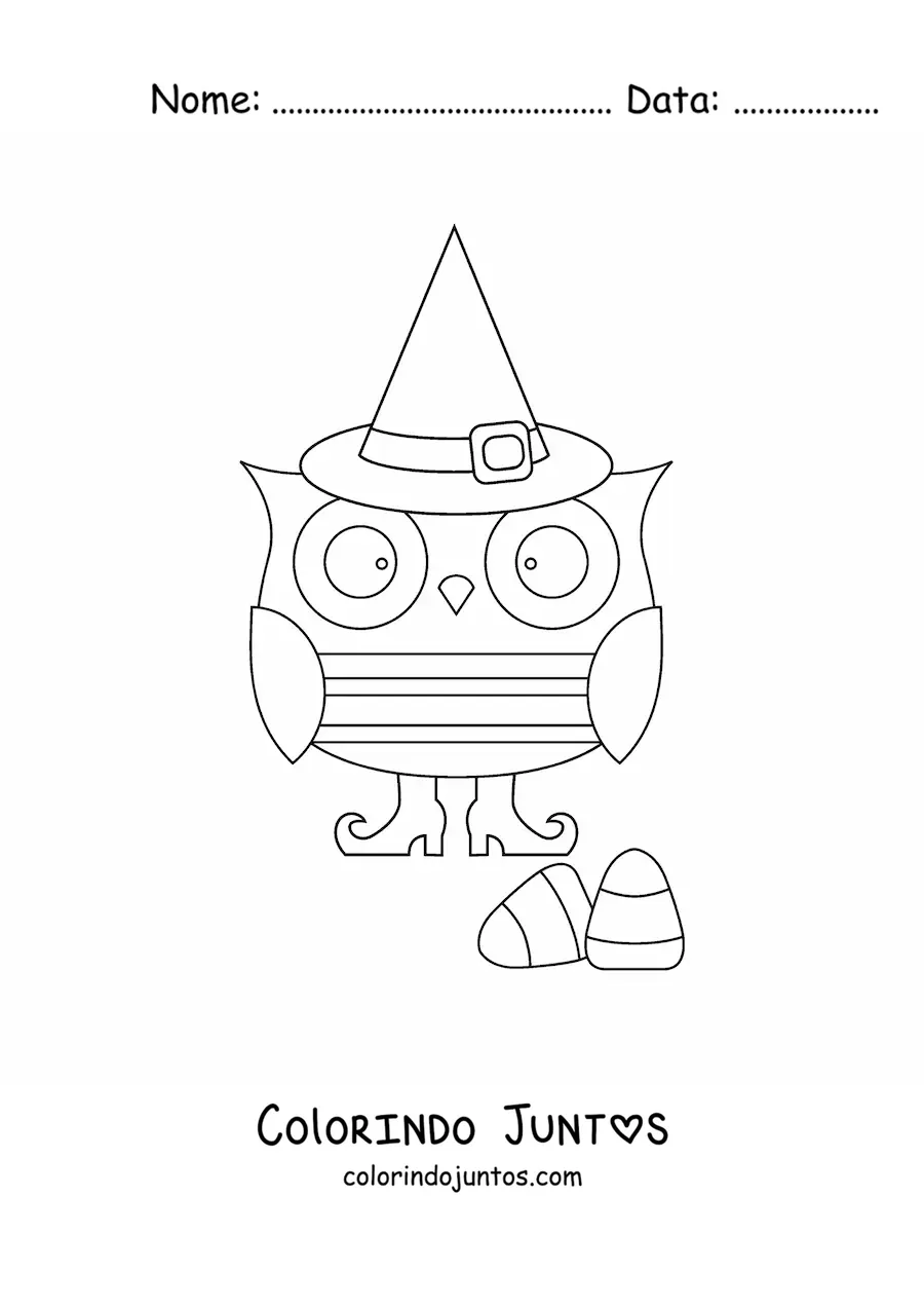 Desenho para colorir de coruja grande de Halloween