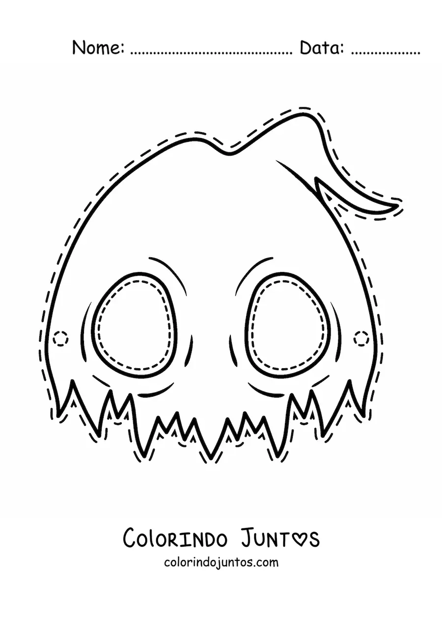 Desenho para colorir de máscara de Halloween de fantasma
