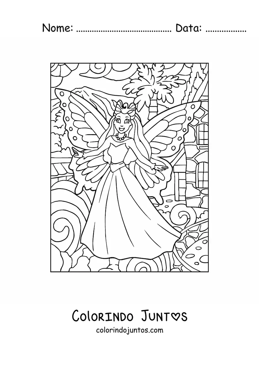 Desenho para colorir de rainha das fadas