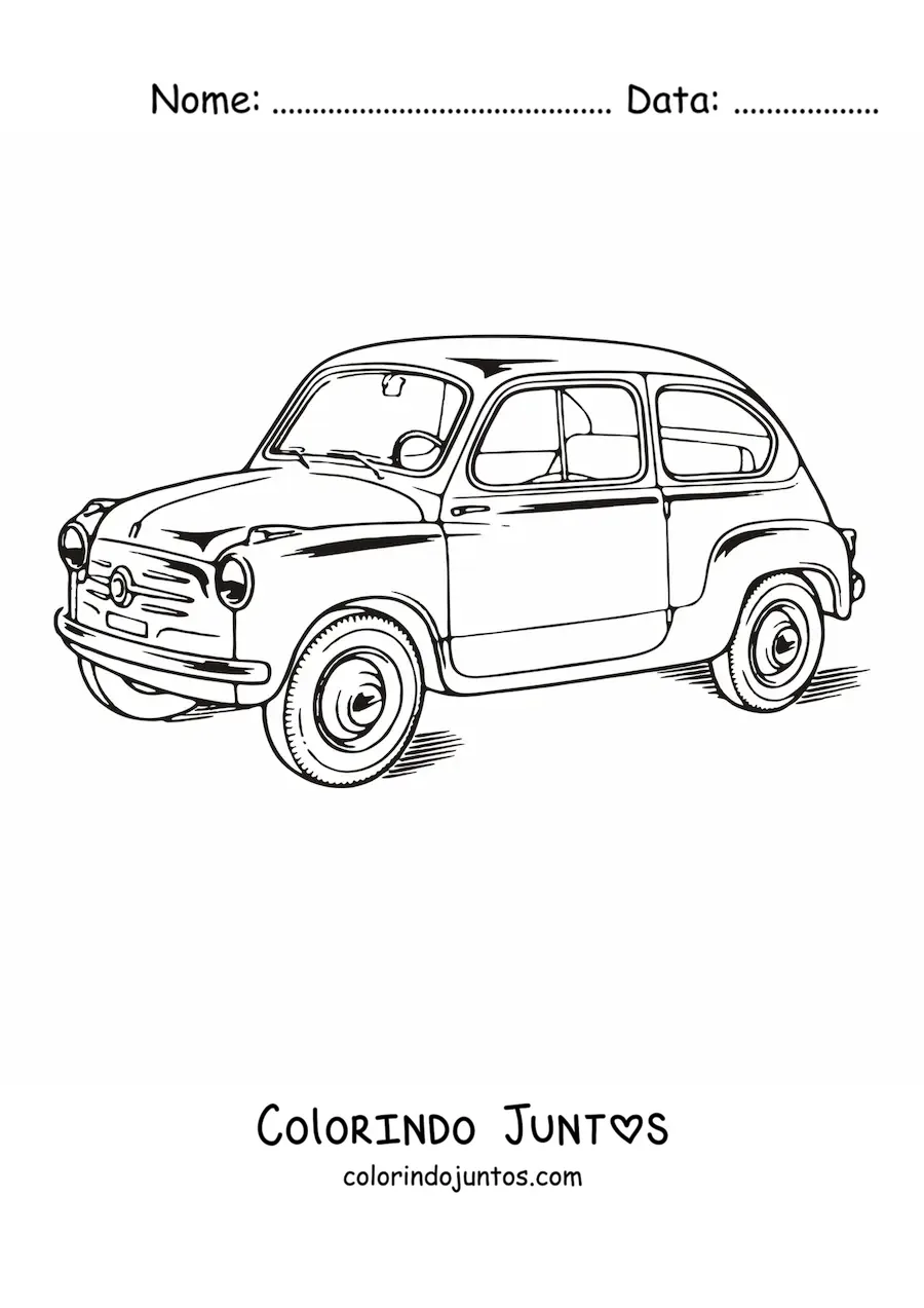Desenho para colorir de um carro Fiat 600