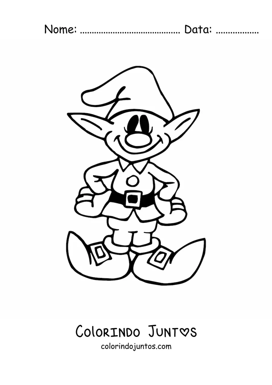 Desenho para colorir de um duende