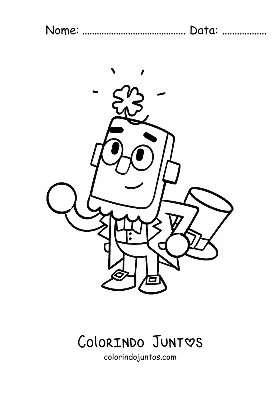 Desenho para colorir de duende irlandês mágico