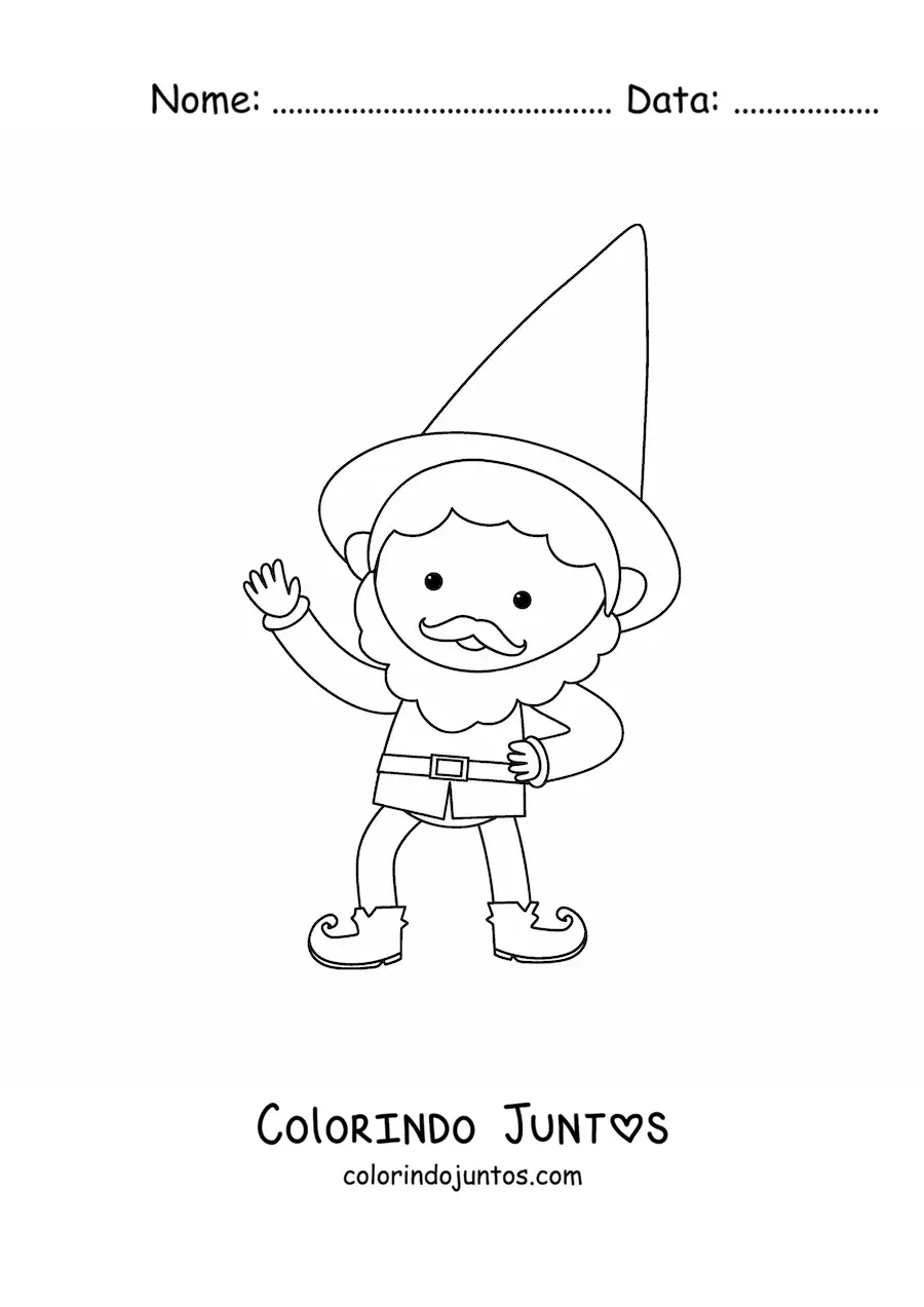 Desenho para colorir de duende animado simples