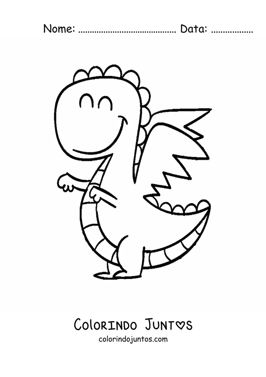 Desenho para colorir de dragão bebê animado