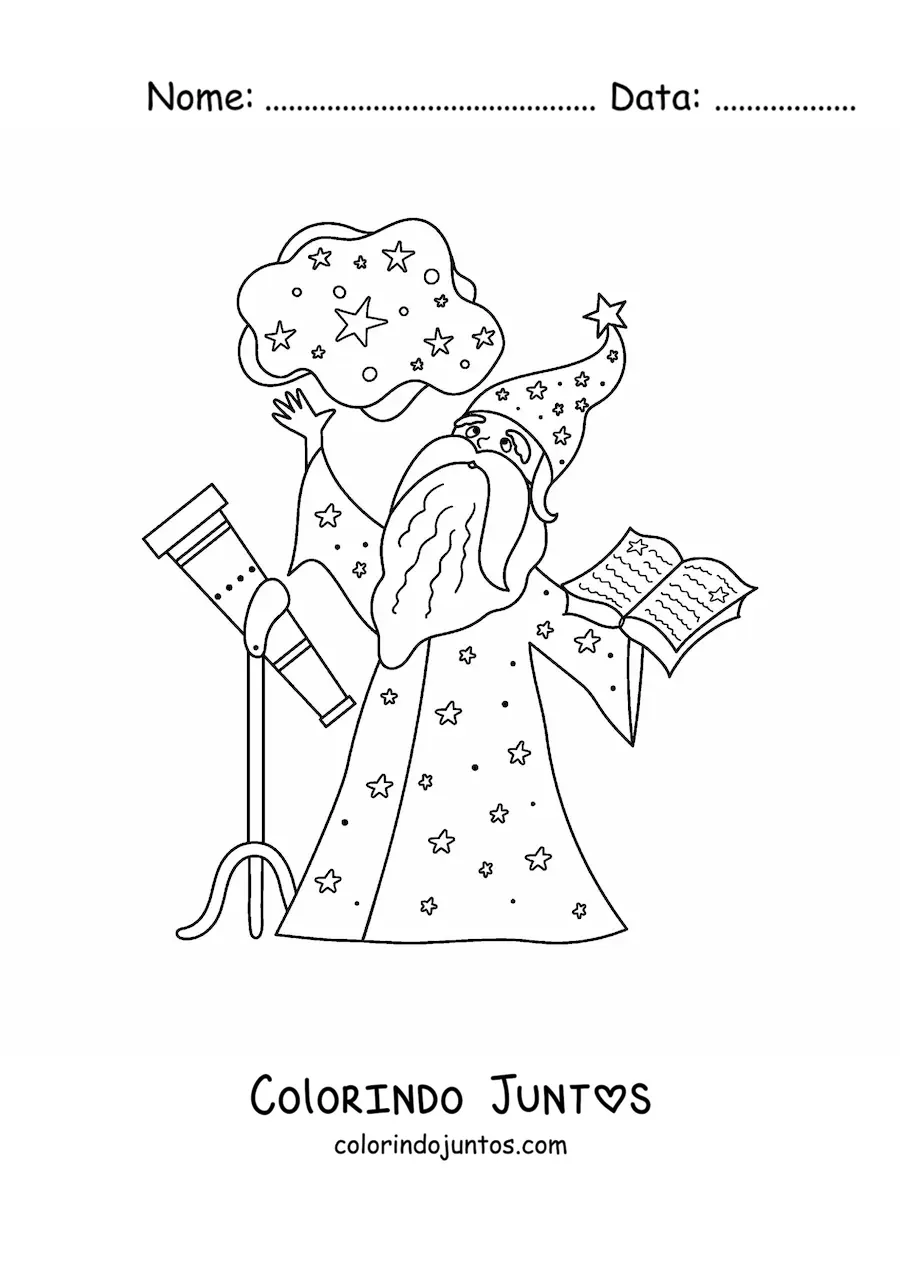Desenho para colorir de Merlin, o feiticeiro