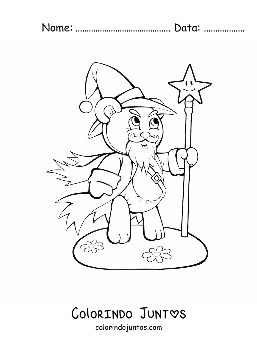 Desenho para colorir de urso feiticeiro malvado