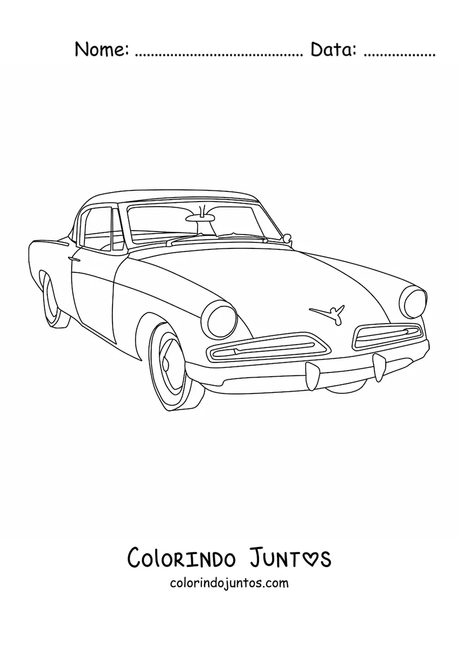 Desenho para colorir de um Studebaker Commander Starlight coupé de 1954