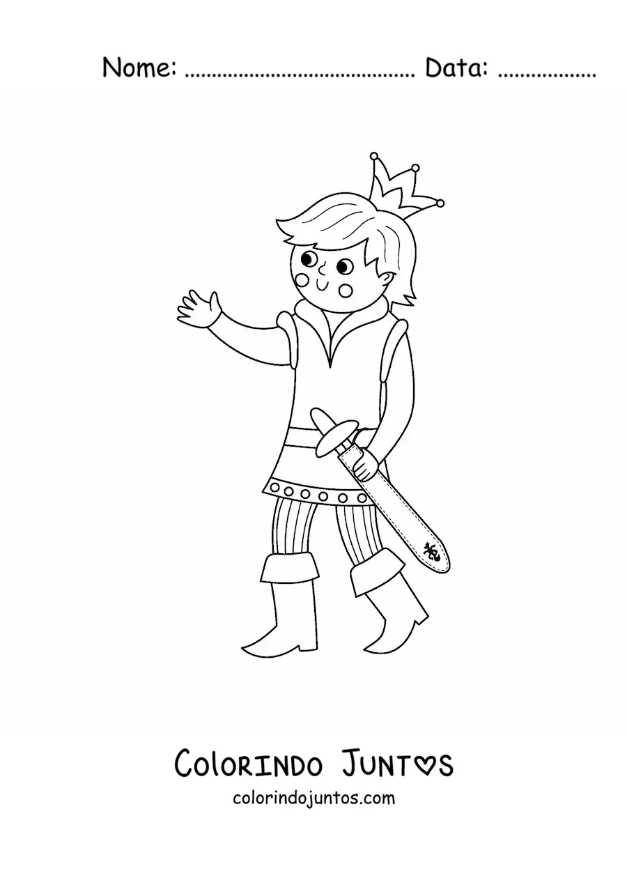 Desenho para colorir de principe dos contos de fadas