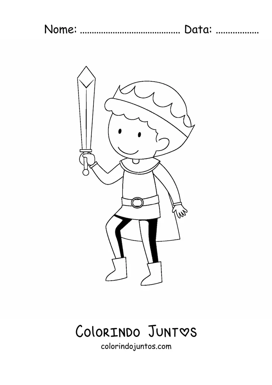Desenho para colorir de principe animado grande