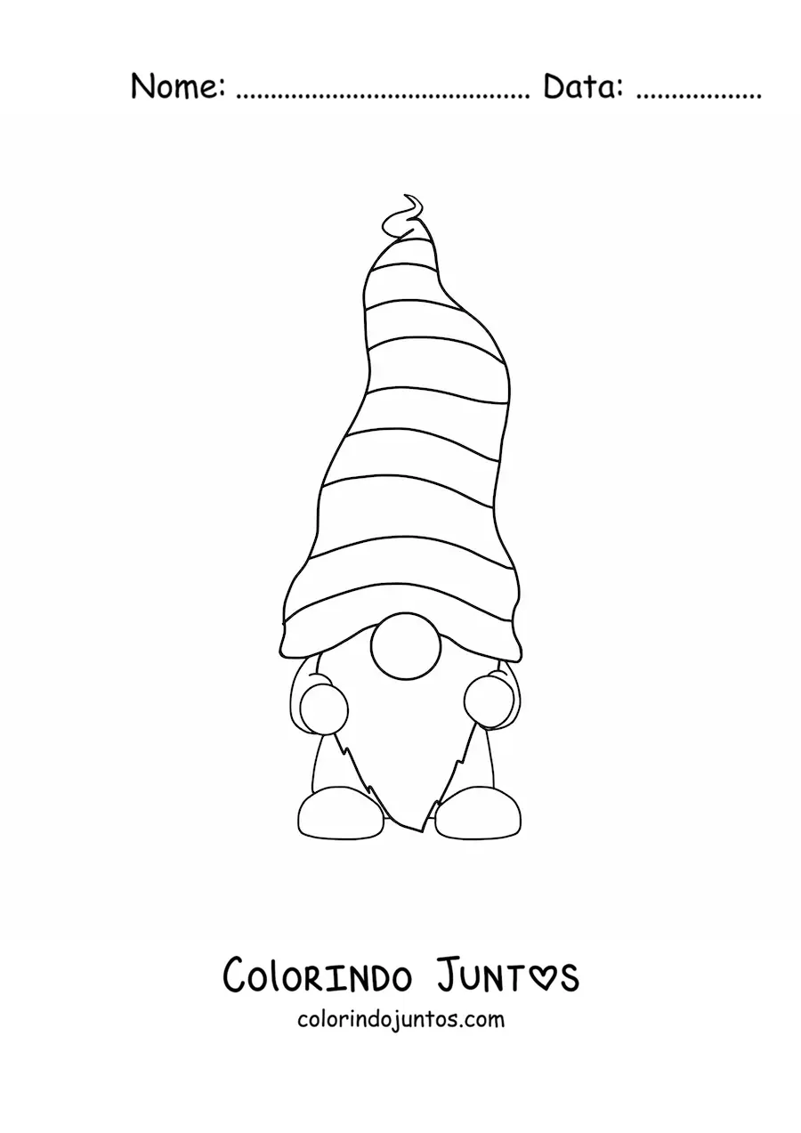 Desenho para colorir de gnomo simples