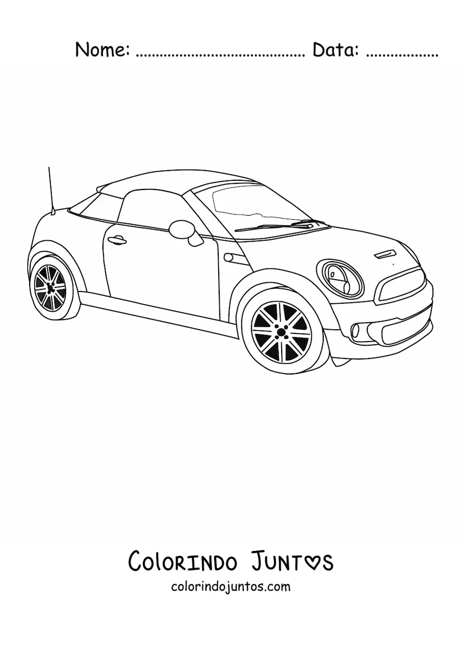 Desenho para colorir de um Mini Cooper coupé