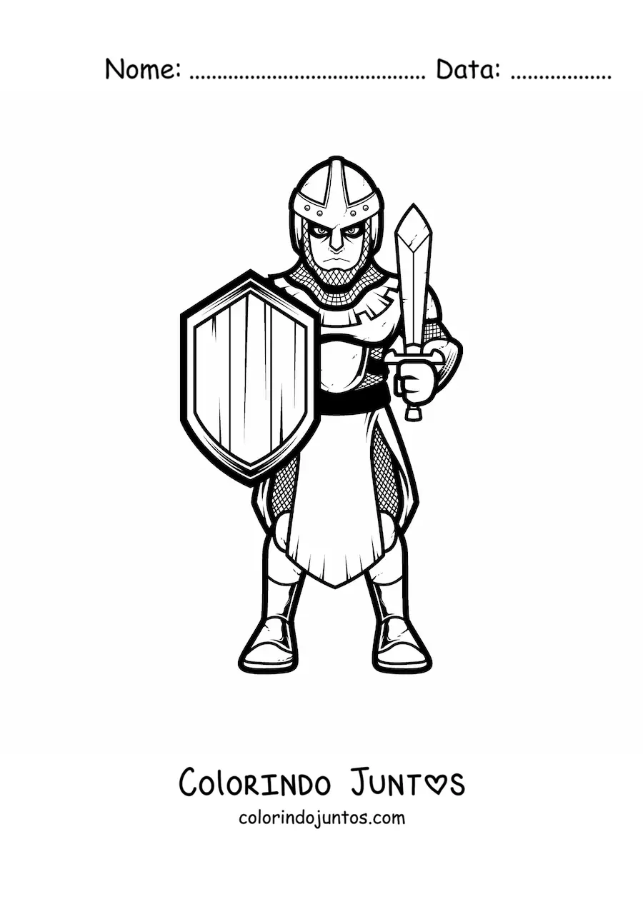 Desenho para colorir de cavaleiro sombrio