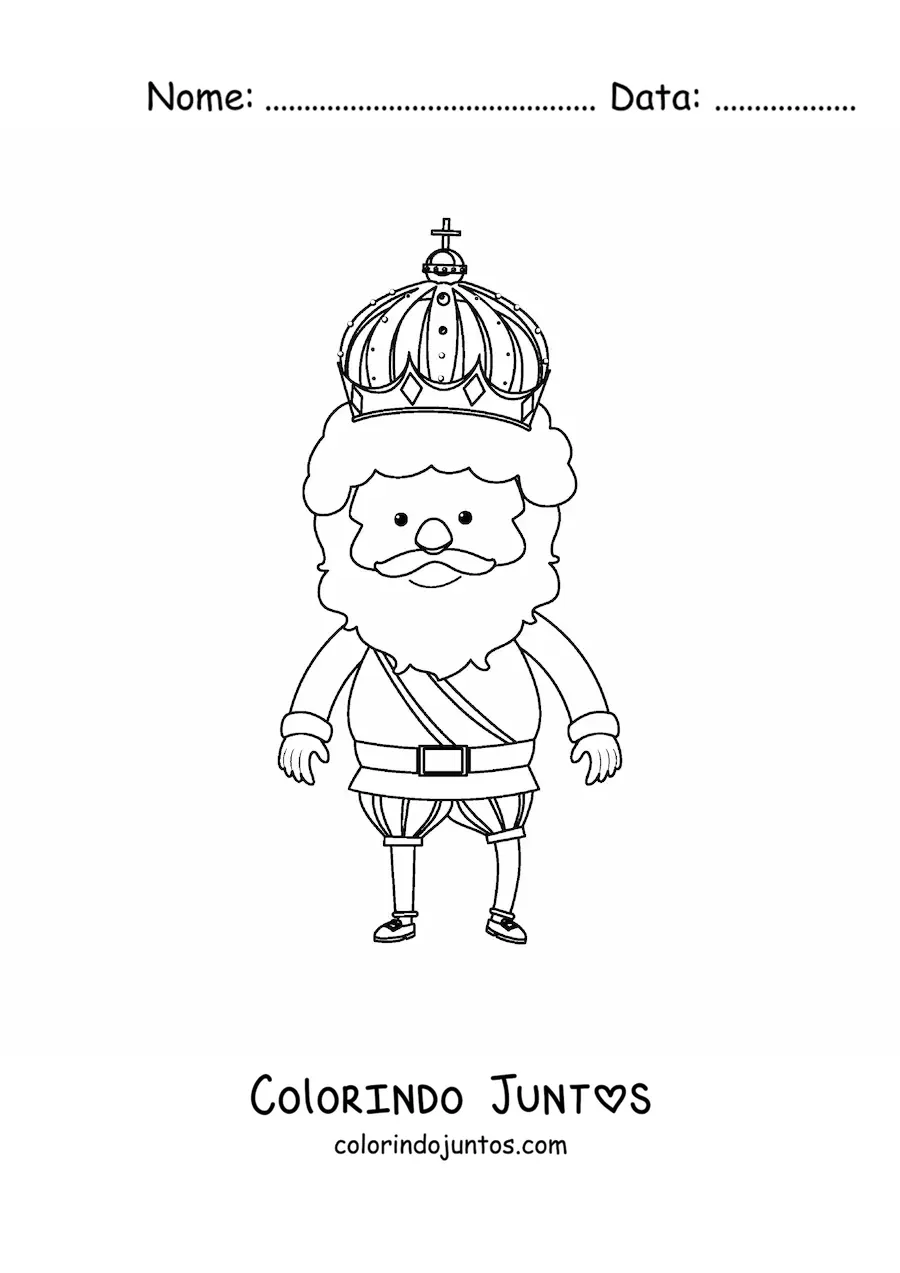 Desenho para colorir de rei animado