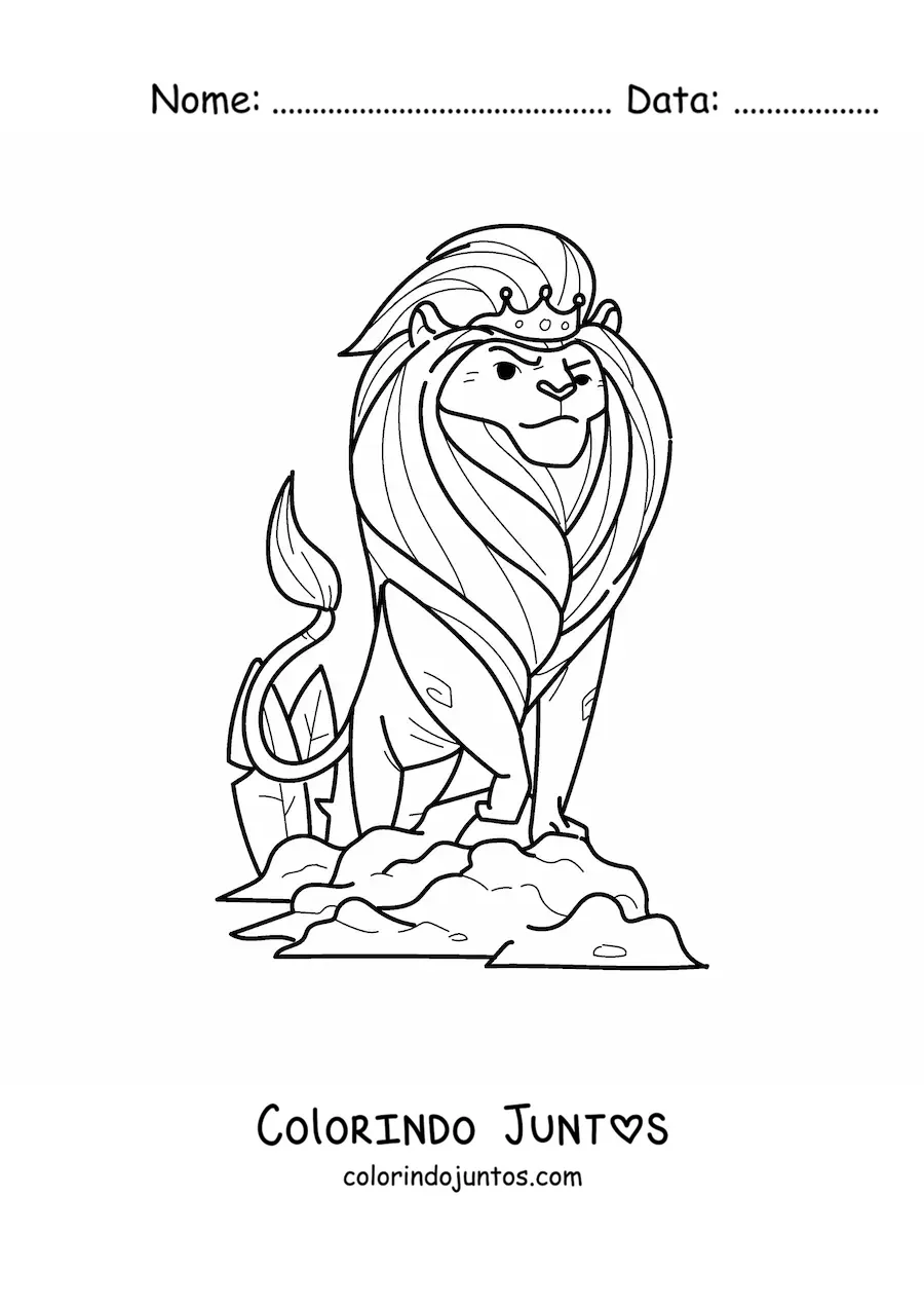 Desenho para colorir de rei leão animado