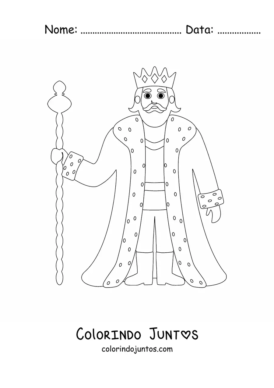 Desenho para colorir de rei medieval animado