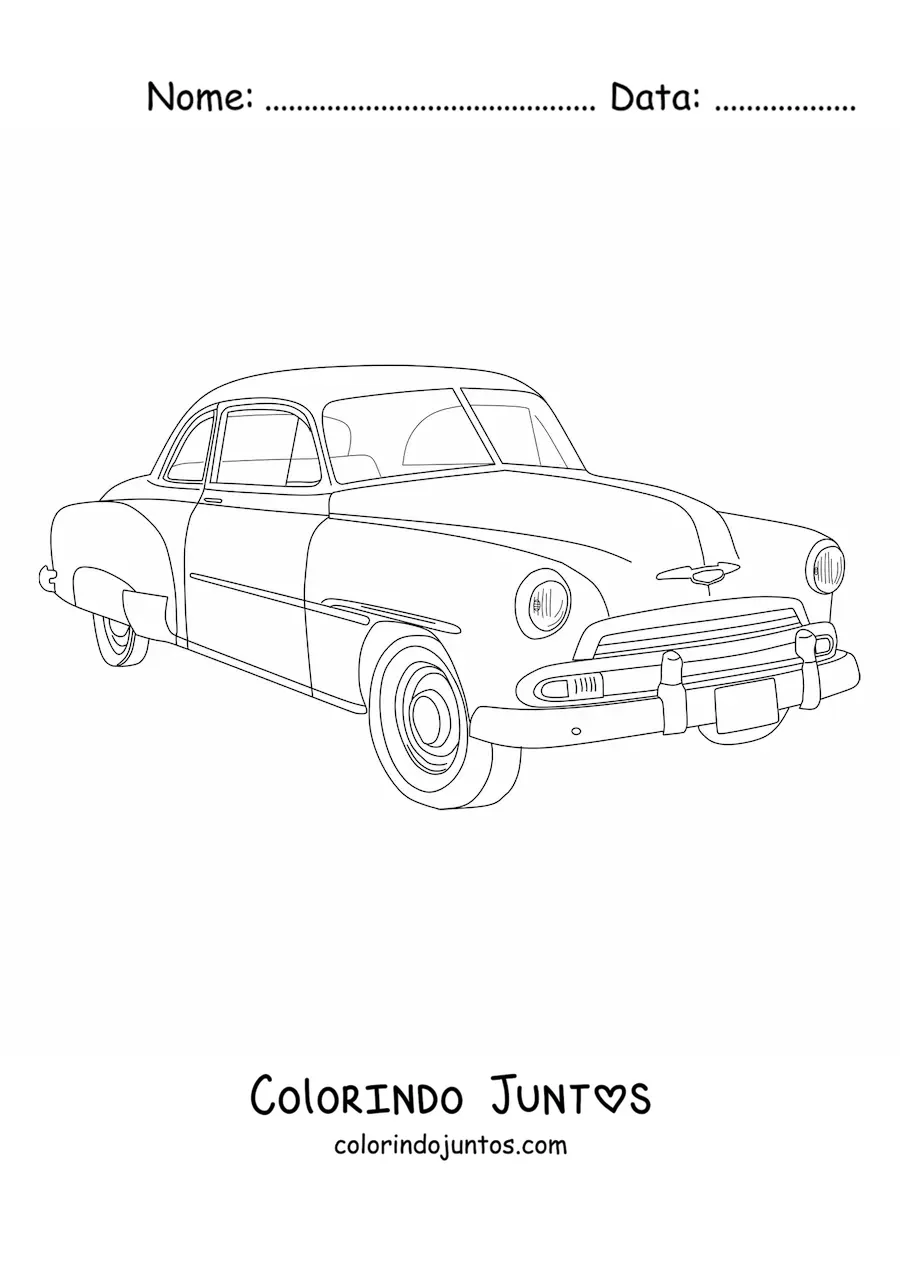 Desenho para colorir de um Chevrolet Deluxe cupê de 1951