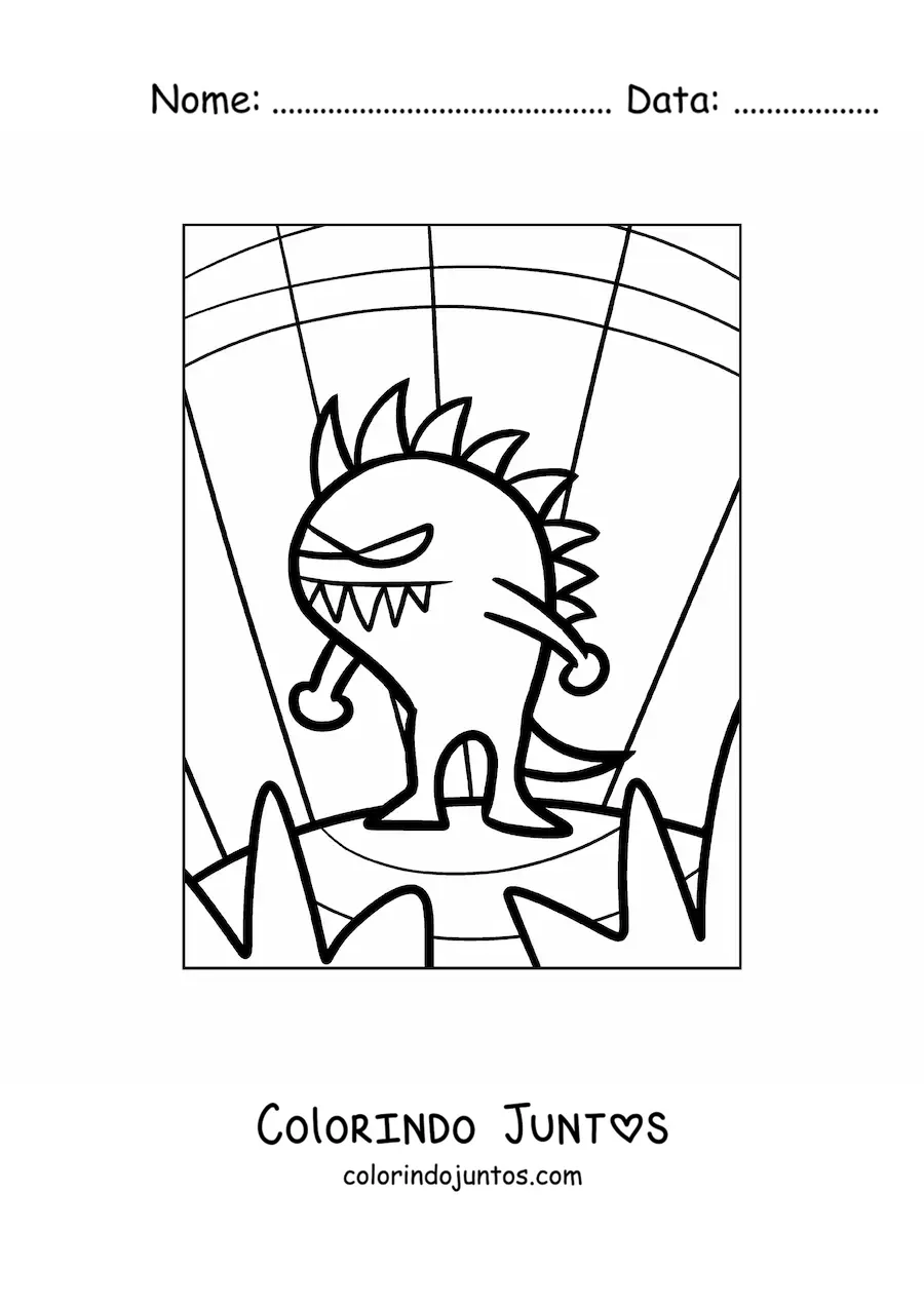 Desenho para colorir de extraterrestre assustador animado