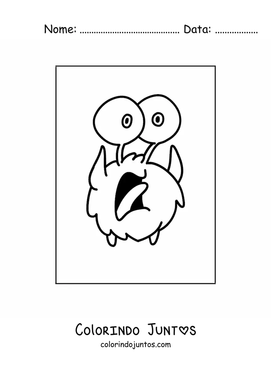 Desenho para colorir de extraterrestre assustado