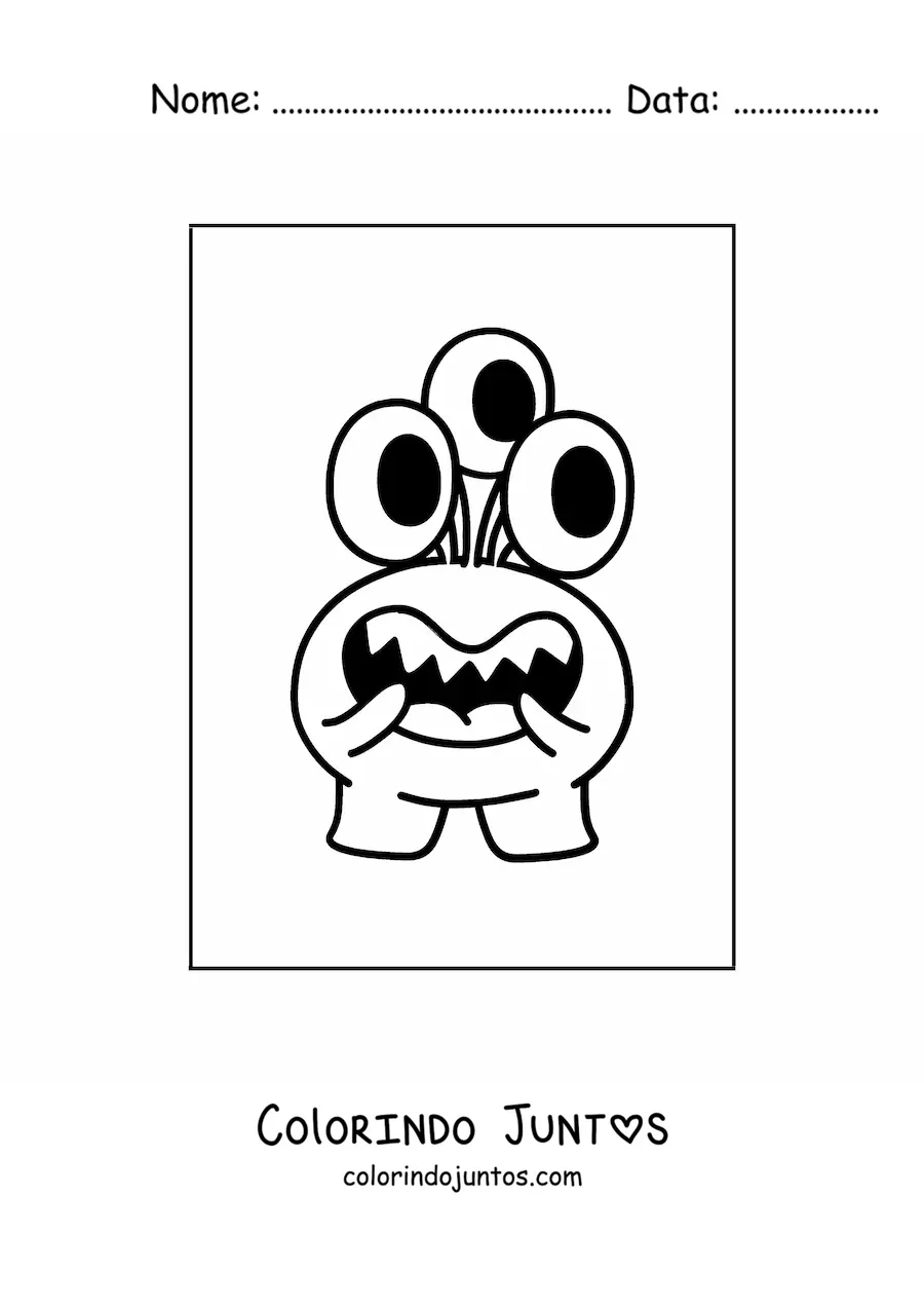 Desenho para colorir de extraterrestre feliz