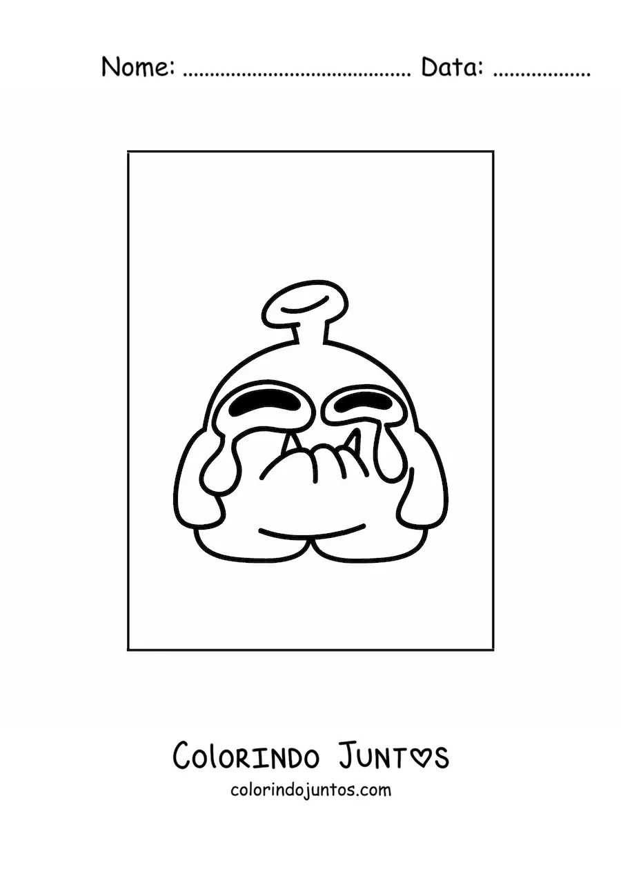 Desenho para colorir de extraterrestre triste