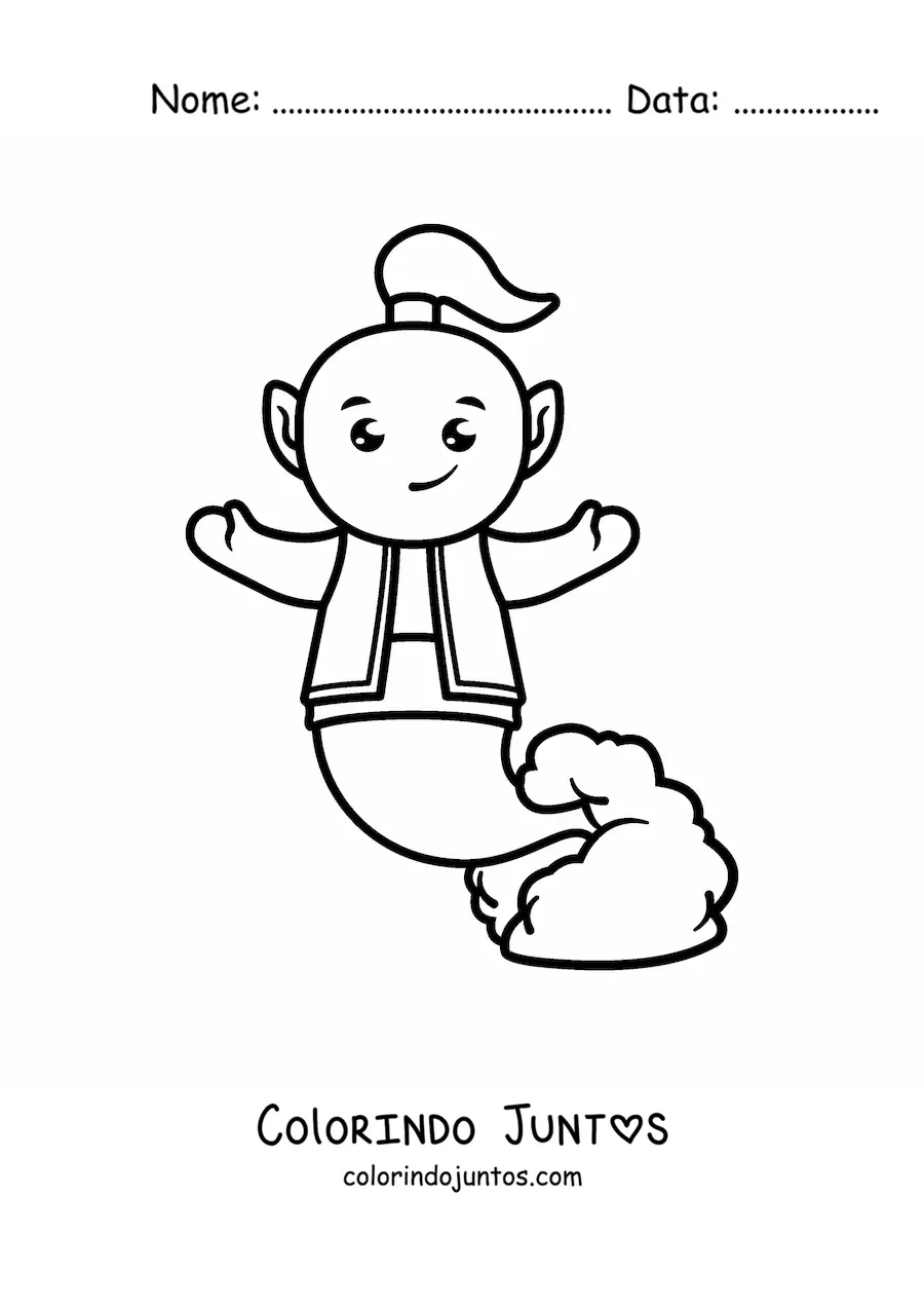 Desenho para colorir de gênio animado