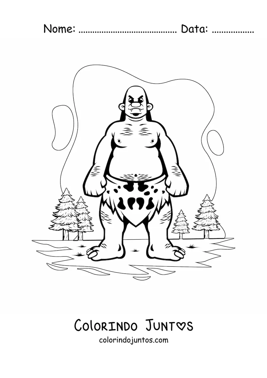 Desenho para colorir de gigante animado
