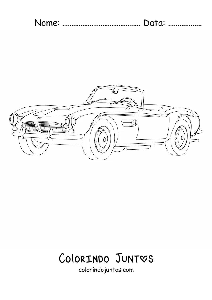 Desenho para colorir de um BMW 507 Roadster