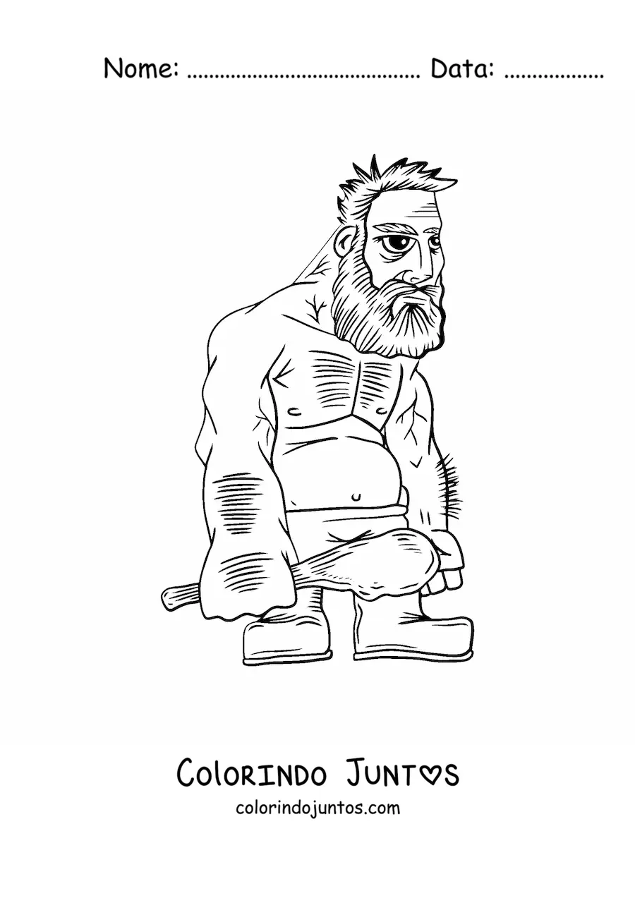 Desenho para colorir de um gigante em desenho